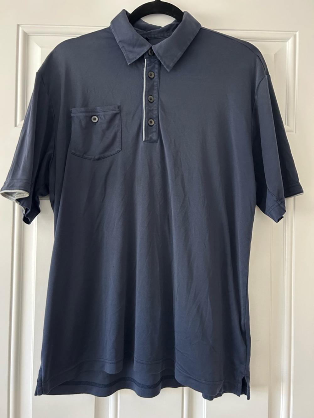 adidas Men's Navy Blue Short-Sleeve Polo